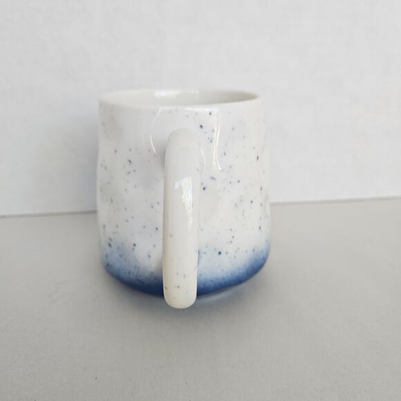 Orly Maison Dimpled Speckled Blue & White Ombre Ceramic Coffee Cup Mug - Picture 3 of 12